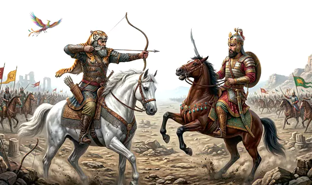 آغاز نبرد حماسی در داستان رستم و اسفندیار